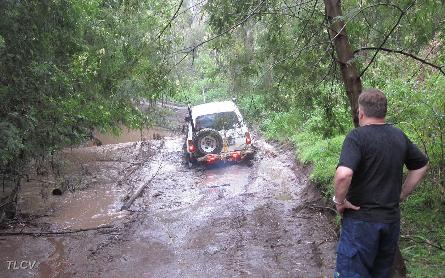 14-Waynes watches how Zebra drives thru the tricky bog.JPG